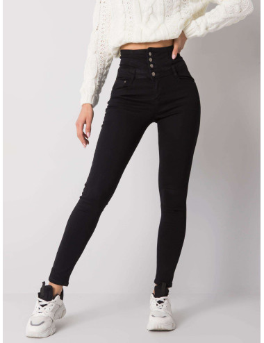 Black High Waist Garland Tube Jeans 