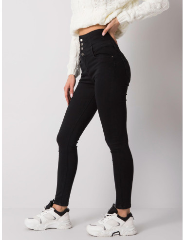 Black High Waist Garland Tube Jeans 