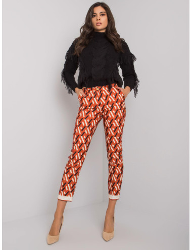 Dark Orange Dorchester Patterned Trousers  