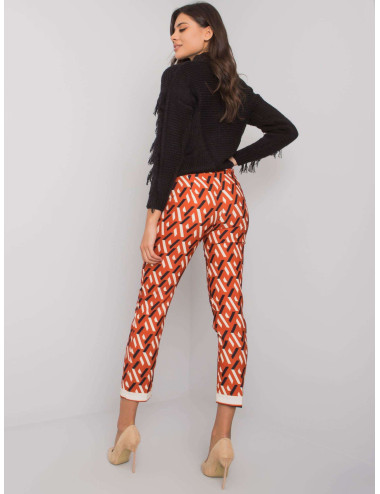 Dark Orange Dorchester Patterned Trousers  