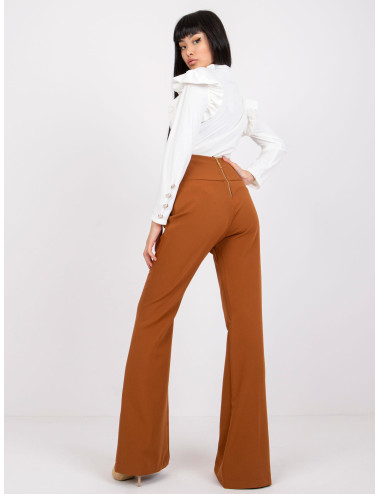 Light brown elegant trousers with cantas Salerno 