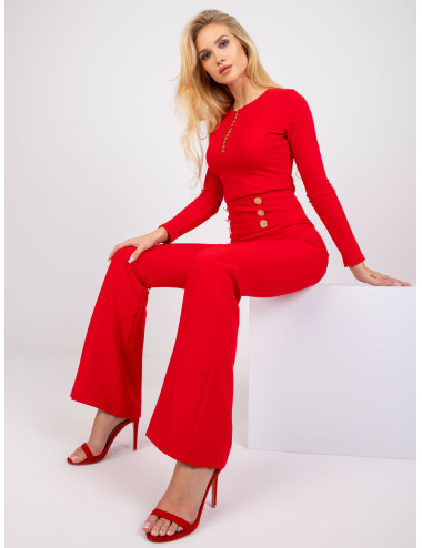 Red elegant trousers with canty Salerno 