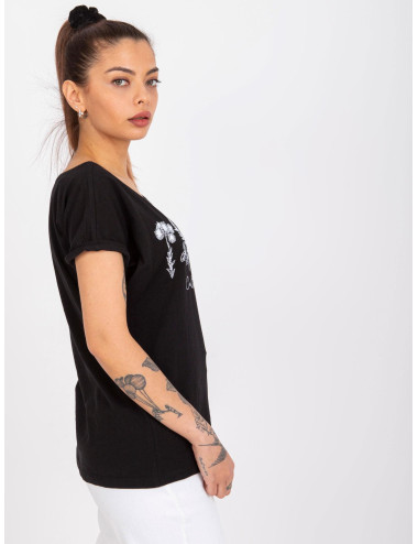 Black T-shirt in cotton by Frida MAYFLIES 