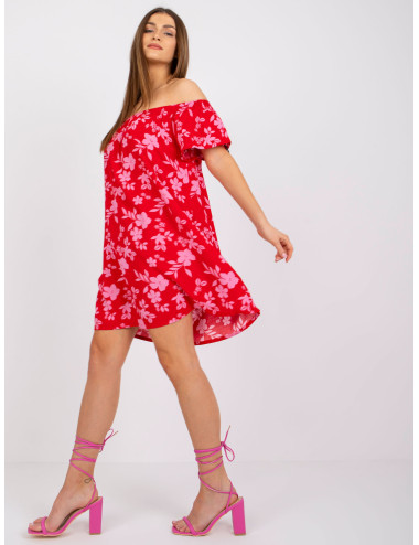 Red mini dress with flowers Amaya FRESH MADE  
