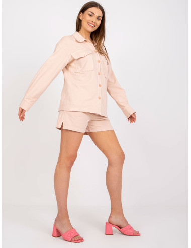 Light pink cotton summer set with shorts  