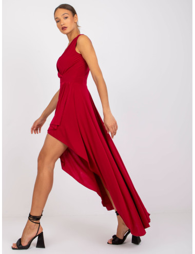 Dark Red Celina Wrap Maxi Dress  