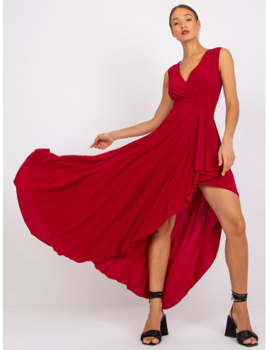 Dark Red Celina Wrap Maxi Dress  