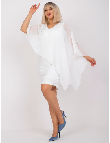 White Elegant Plus Size Dress with Tinna Applique 