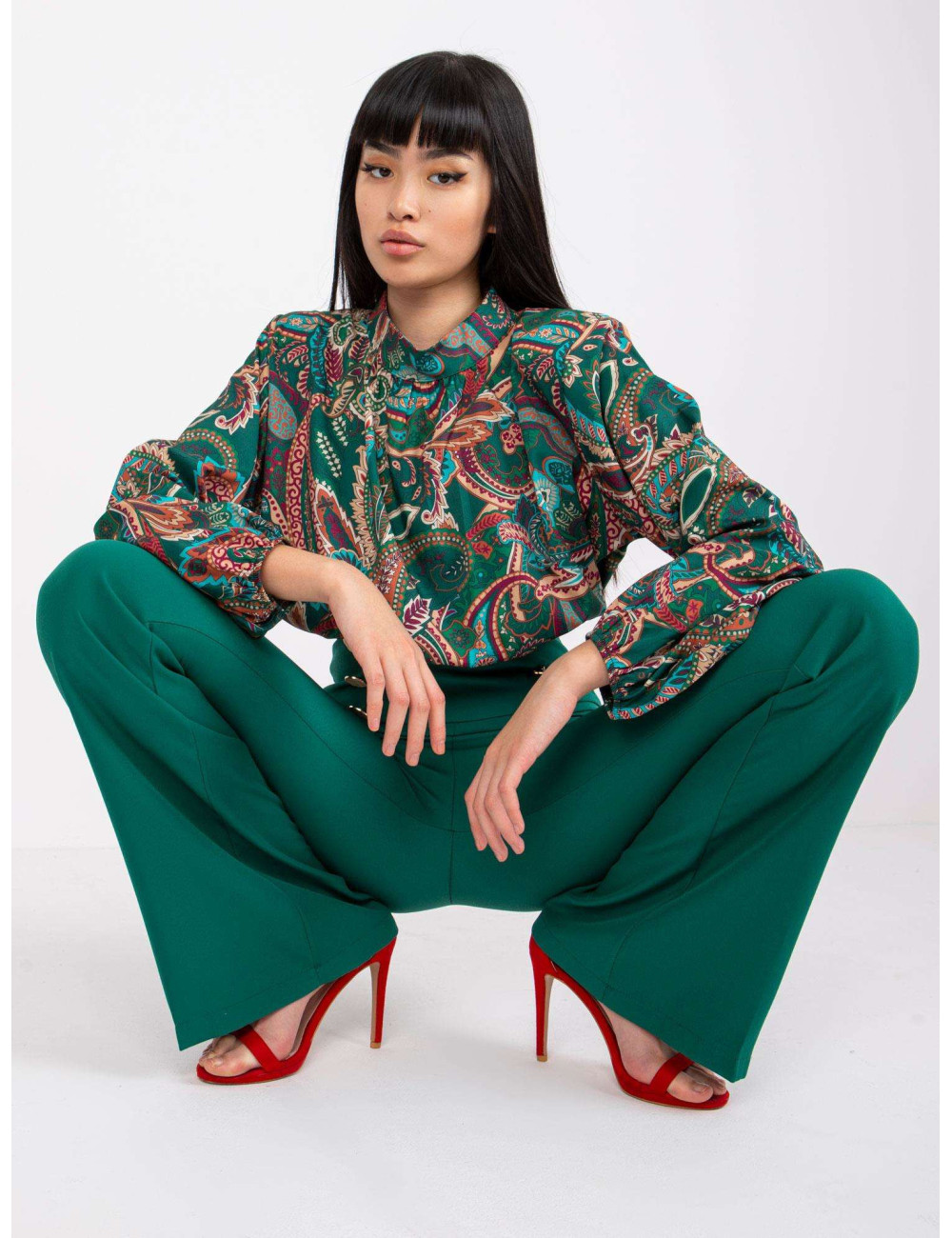 Green elegant trousers with cants Salerno 