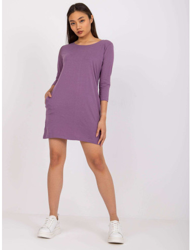 Purple cotton tunic with pockets Canaria MAYFLIES 