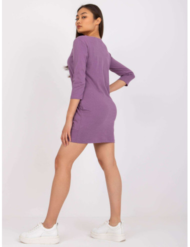 Purple cotton tunic with pockets Canaria MAYFLIES 