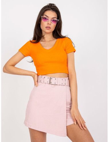 Pink Cotton Casual Shorts 