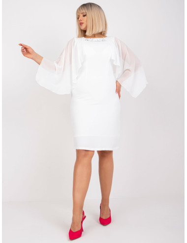 Oddity Plus Size White Fit Dress  
