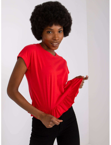Hierro MAYFLIES women's red flounce t-shirt 