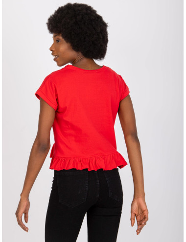 Hierro MAYFLIES women's red flounce t-shirt 