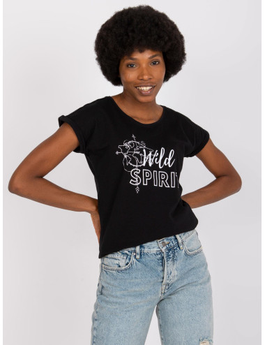 Black women's t-shirt with print Cabrera MAYFLIES 