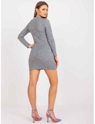 Grey Fit Long Sleeve Knitted Dress  