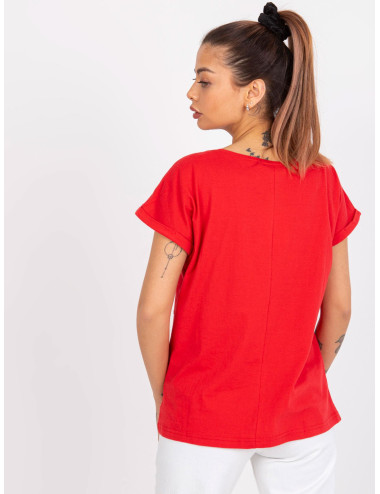 Red T-shirt with pocket cotton Ventura MAYFLIES 