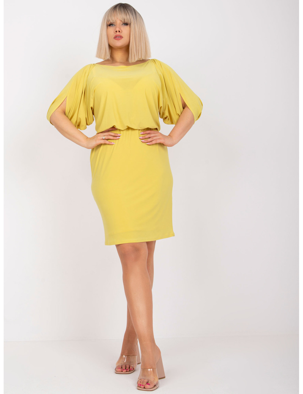 Yellow Plus Size Dress with Loose Sleeves Tianna  