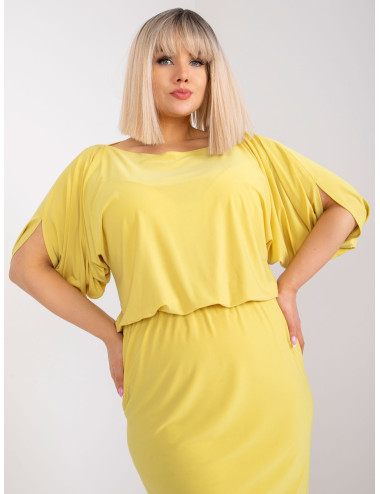 Yellow Plus Size Dress with Loose Sleeves Tianna  