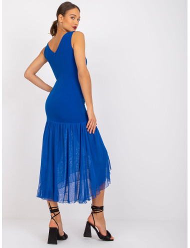 Dark blue midi evening dress Zofia  