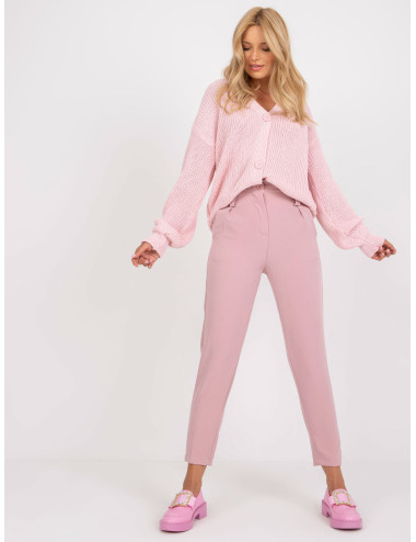 Light Pink High Waist Fabric Pants 