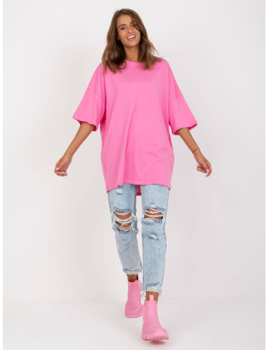 Pink Cotton Basic Casual Blouse 