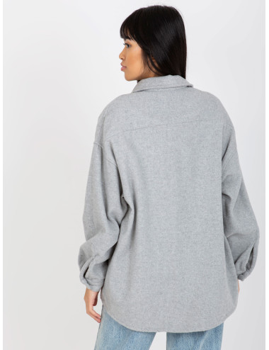 Grey Warm Ladies Long Sleeve Shirt 