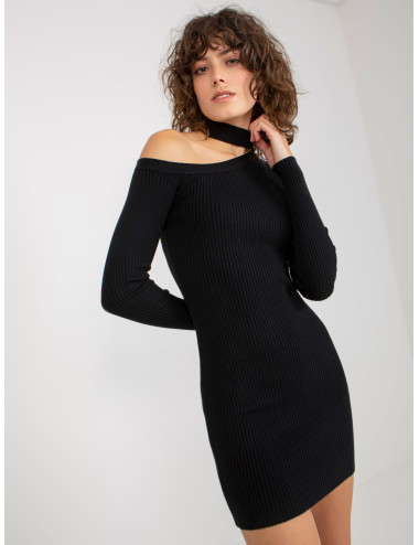 Black Stripe Fitted Mini Dress 