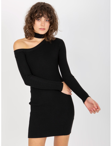 Black Stripe Fitted Mini Dress 