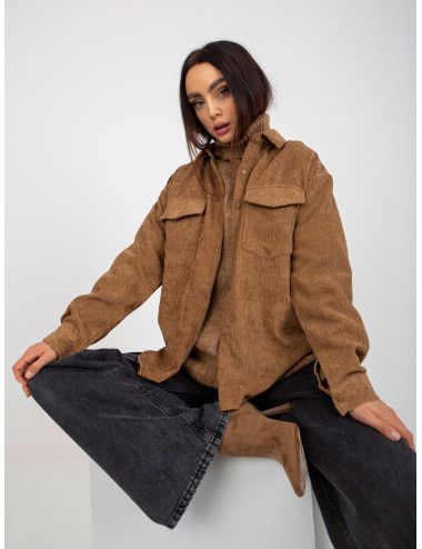 Camel corduroy outershirt with pockets  