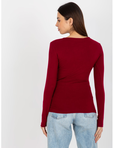 Burgundy fitted blouse for casual viscose 