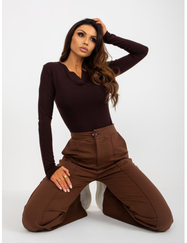 Brown flared sweatpants with pockets 