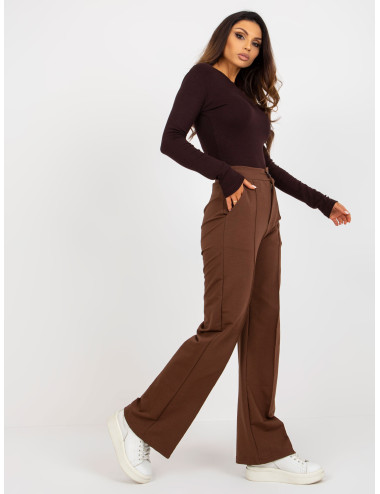 Brown flared sweatpants with pockets 