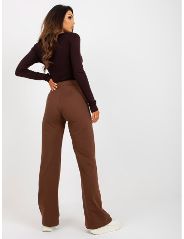 Brown flared sweatpants with pockets 