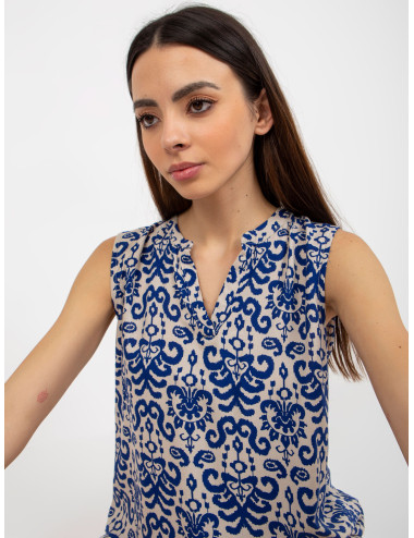 Dark blue sleeveless blouse FRESH MADE  