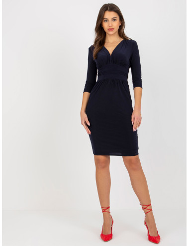 Navy Blue Pencil 3/4 Sleeve Mini Cocktail Dress  