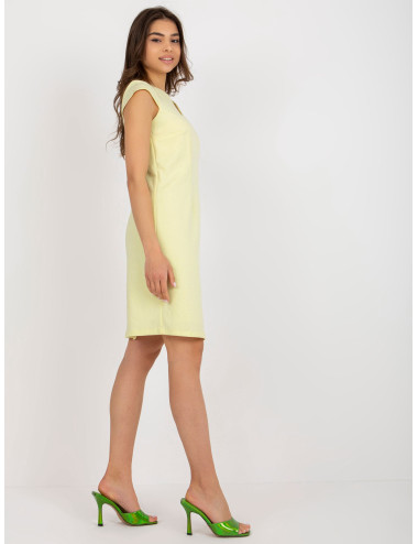 Light Yellow Short Sleeve Cocktail Dress 