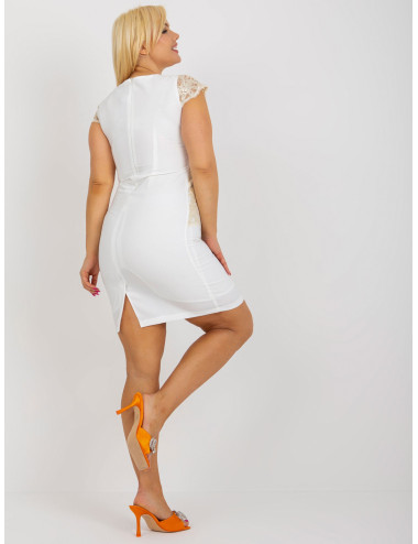 Light Beige Plus Size Short Sleeve Dress 
