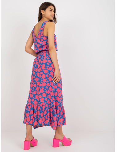 Turquoise V-Neck Print Dress FRESH MADE 