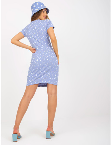 Jasnoniebieska dopasowana sukienka mini w prążki STITCH & SOUL  