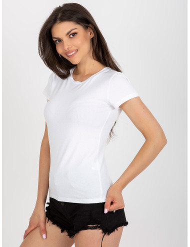 White cotton basic women's t-shirt  