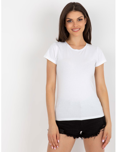White cotton basic women's t-shirt  