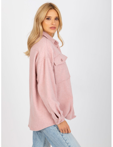 Pink warm classic shirt with cotton 