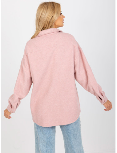 Pink warm classic shirt with cotton 