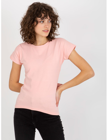 Peach cotton basic women's t-shirt  
