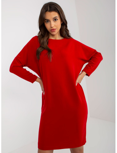Red cocktail dress with collar on the back  