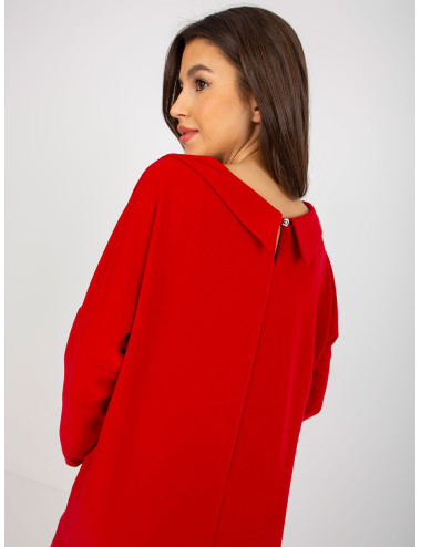 Red cocktail dress with collar on the back  