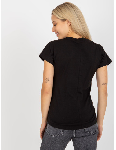 Black basic cotton t-shirt  