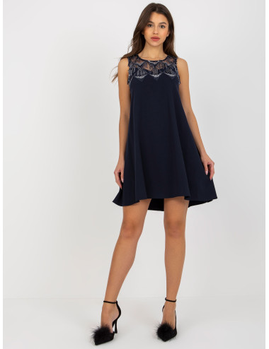 Navy Loose Sequin Cocktail Dress 